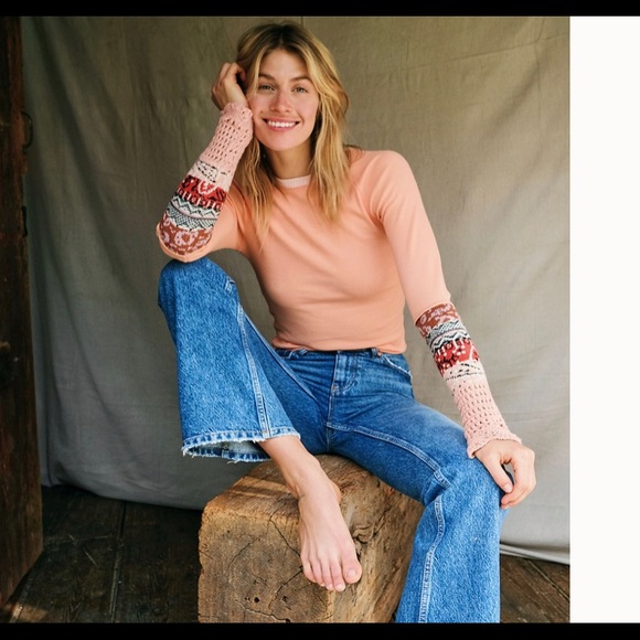 Free People In The Mix Cuff Top desert Orange - Picture 2 of 8